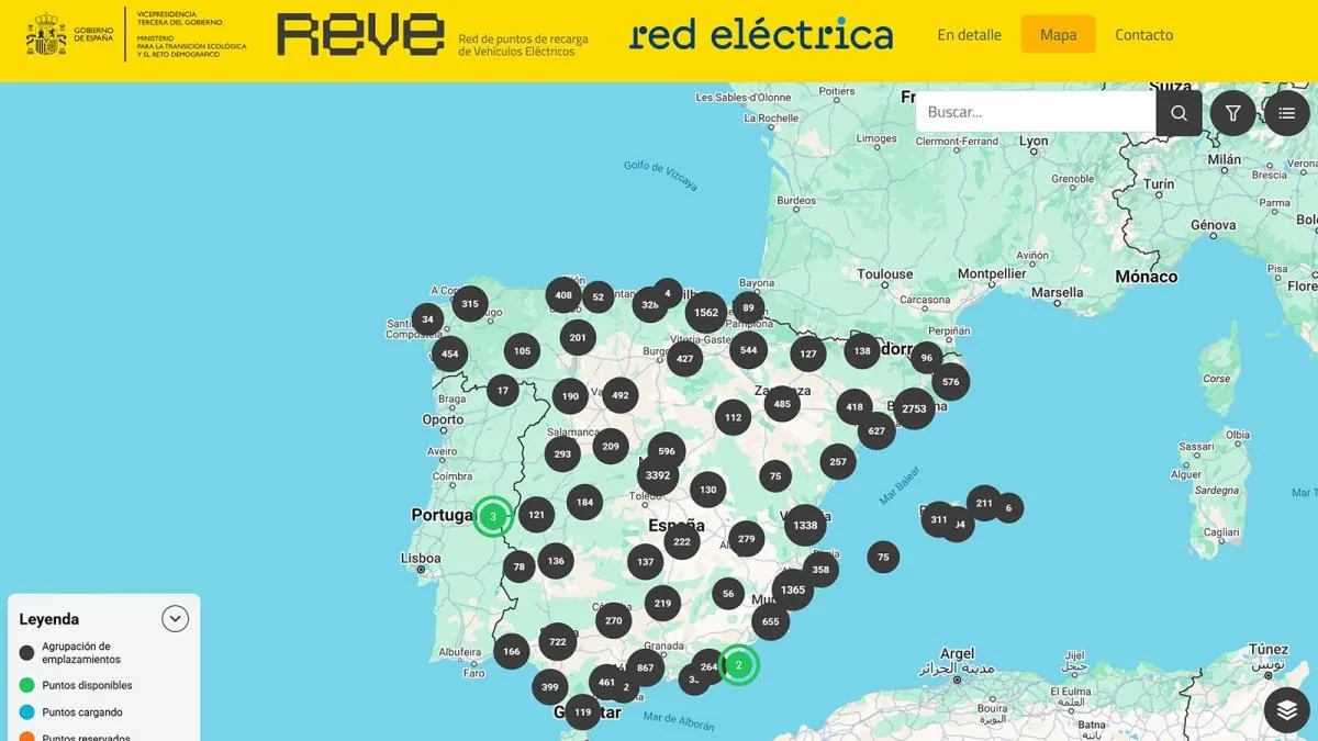 Mapa REVE España